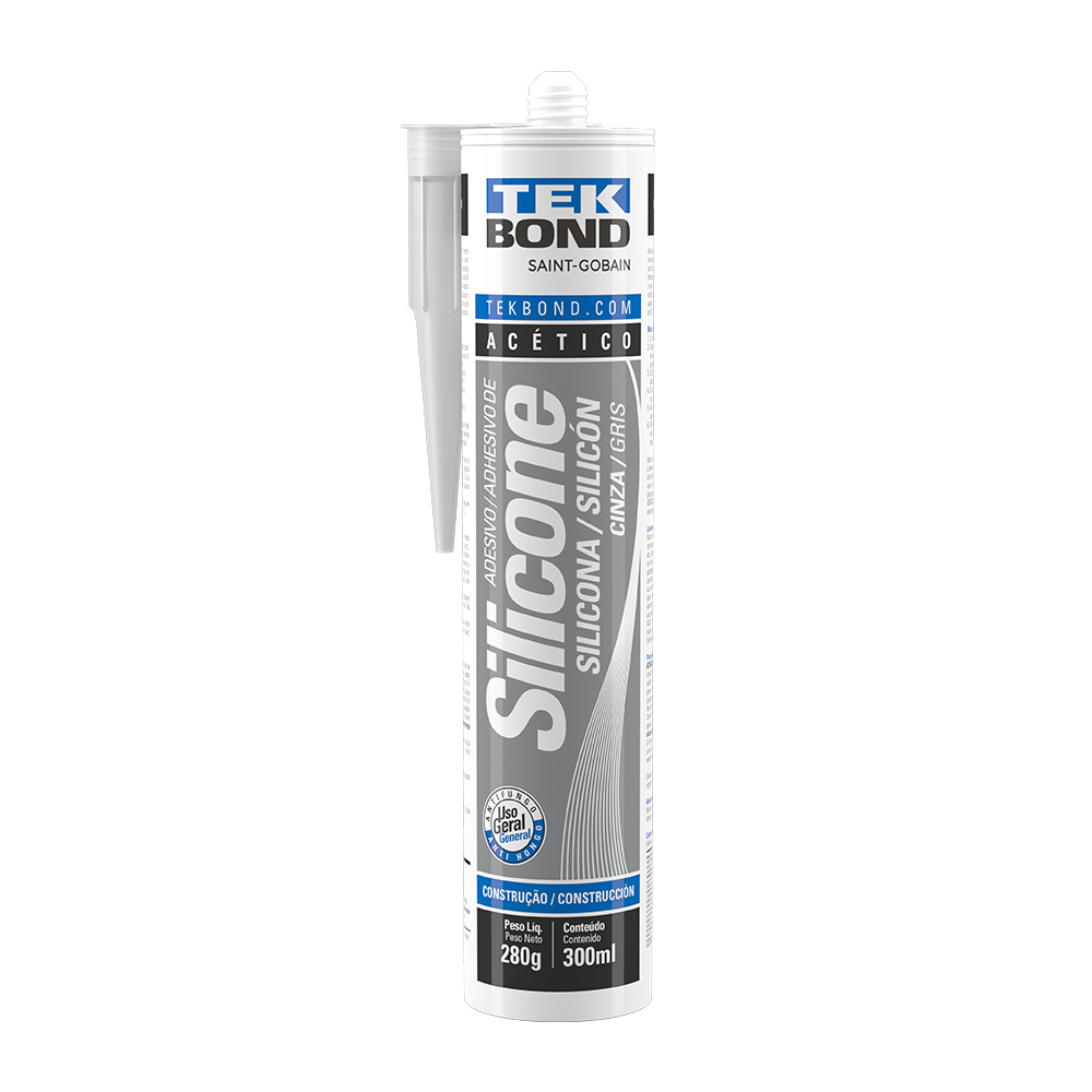 Tubo Silicone Acético Cinza 280g