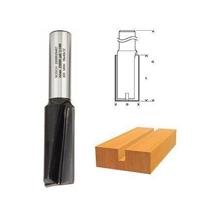 Fresa haste 12mm Paralela dupla 18mm - Bosch 2608628467