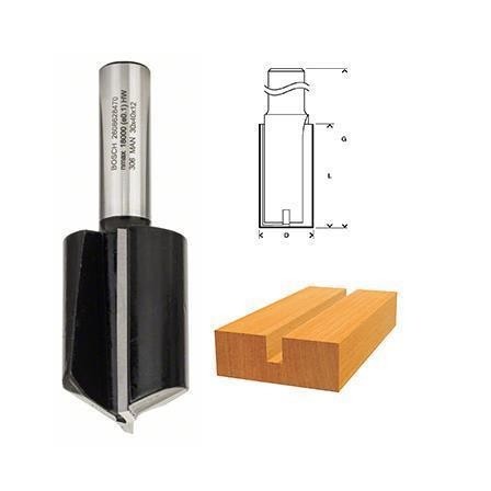 Fresa haste 12mm paralela dupla 30mm - Bosch 2608628470