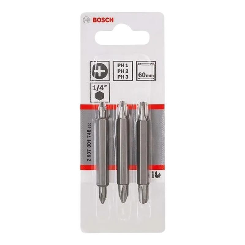 JOGO PONTAS BIT DUPLO 3PC 60MM PH1+PH2+PH3 BOSCH 2607001748