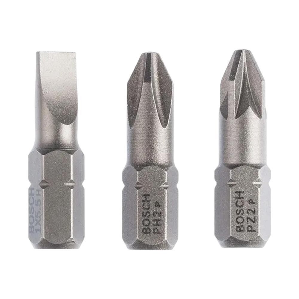 JOGO PONTAS BIT SIMPLES 3PC 25MM FE+PH+PZ BOSCH 2607001766