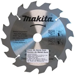 Disco Serra Madeira Widea 165mm 16 dentes Makita