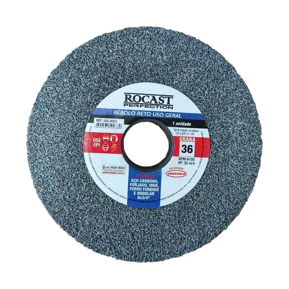 Rebolo Reto Uso Geral 152,4X19X31,75mm 6x3/4x1.1/4 Rocast A36