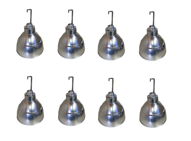 Kit com 8 Luminaria Industrial 16" Bocal E-40 C/Gancho