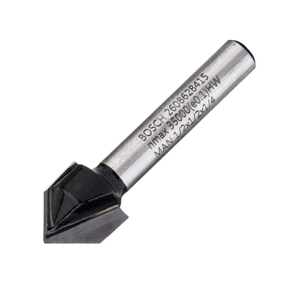 Fresa haste 1/4" ponta V 1/2"-12,7mm - Bosch 2608628415