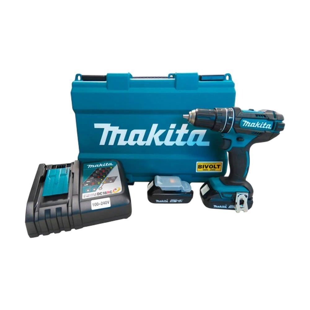 Furadeira Parafusadeira C/2 Bateria 18v LXT Makita DHP482RAE