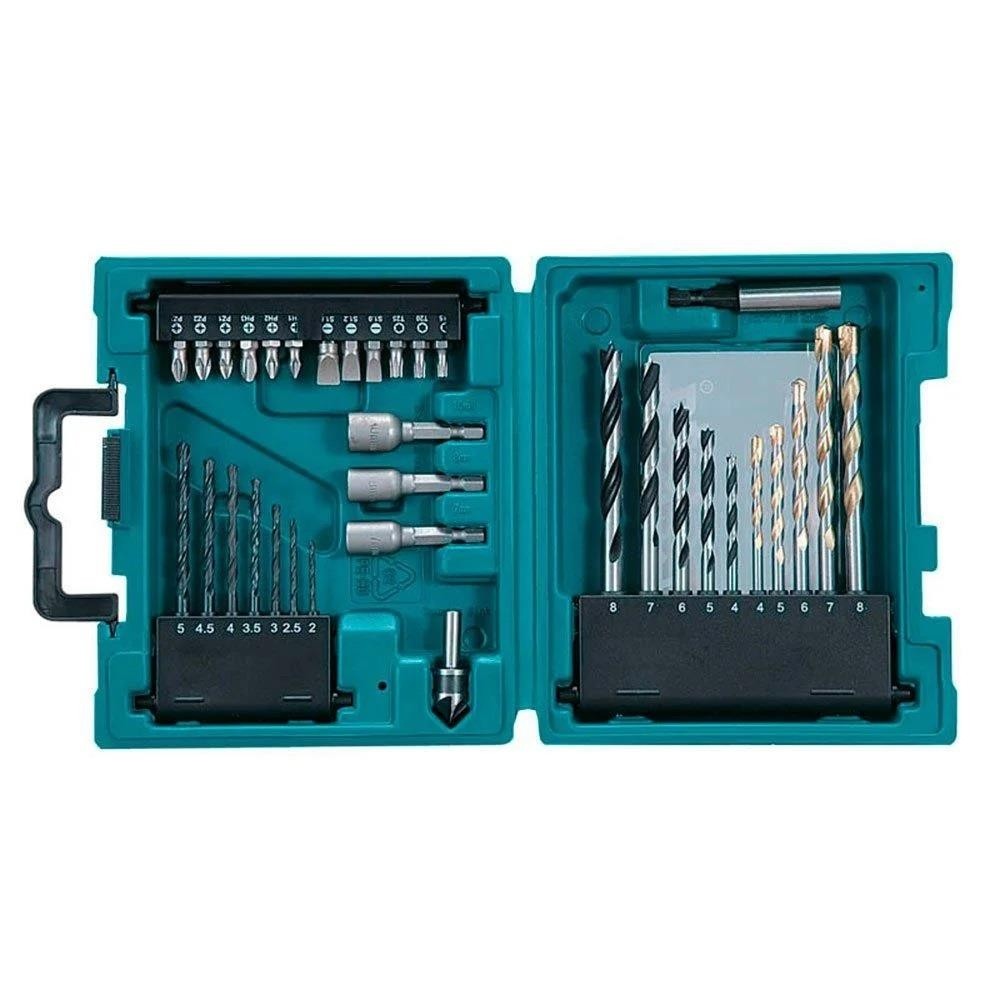 JOGO 31PC PONTA BIT E BROCAS SIMPLES X-34 MAKITA D-36980
