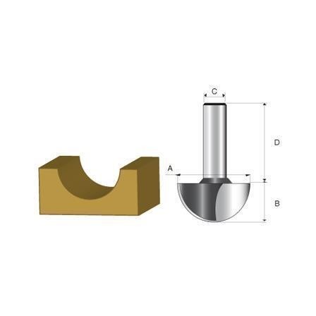Fresa haste 1/2" Ponta Corte U 1" Pol. - Makita D-01775