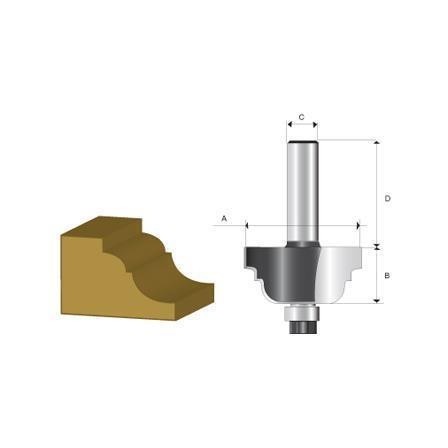 Fresa haste 1/4" Borda Romana Dupla - Makita D-02652