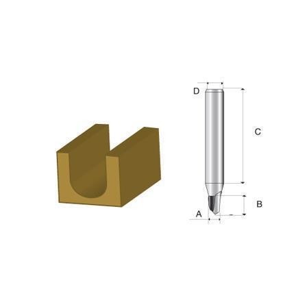 Fresa haste 1/4" Canal Redondo 1/8"-3,2mm - Makita D-01672