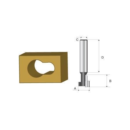 Fresa haste 1/4" Miolo Fechadura - Makita D-02129