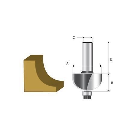 Fresa haste 1/4" Dupla Moldura Concava 3/4 - Makita D-02428