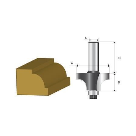 Fresa haste 1/4" Moldura 1/2 com rolamento - Makita D-02319