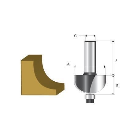 Fresa haste 1/4" Moldura Concava 9/16 - Makita D-02406