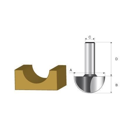 Fresa haste 1/4" ponta U 5/8"-15,87mm - Makita D-01747
