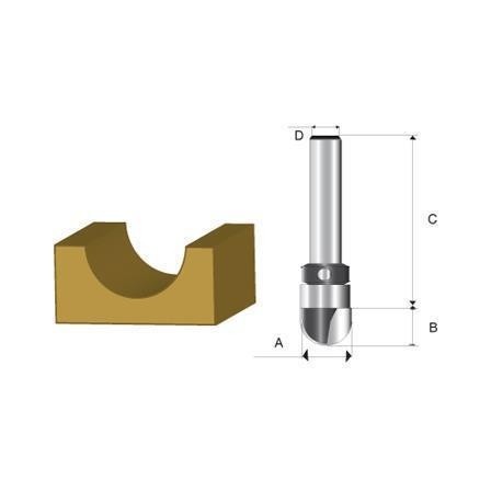 Fresa haste 1/4" ponta U 1/2"-12,7mm - Makita D-02107