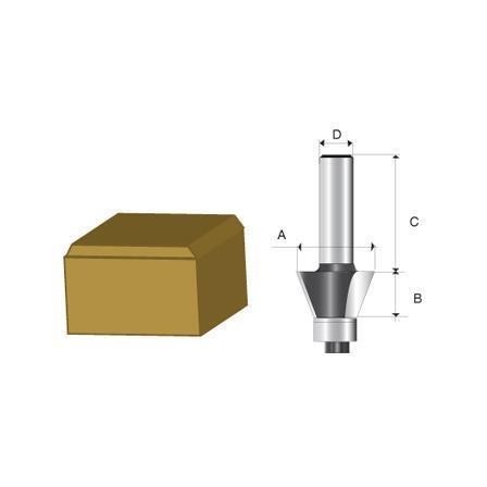 Fresa haste 1/4" Rebaixo Dupla 1/2"-12,7mm - Makita D-03246