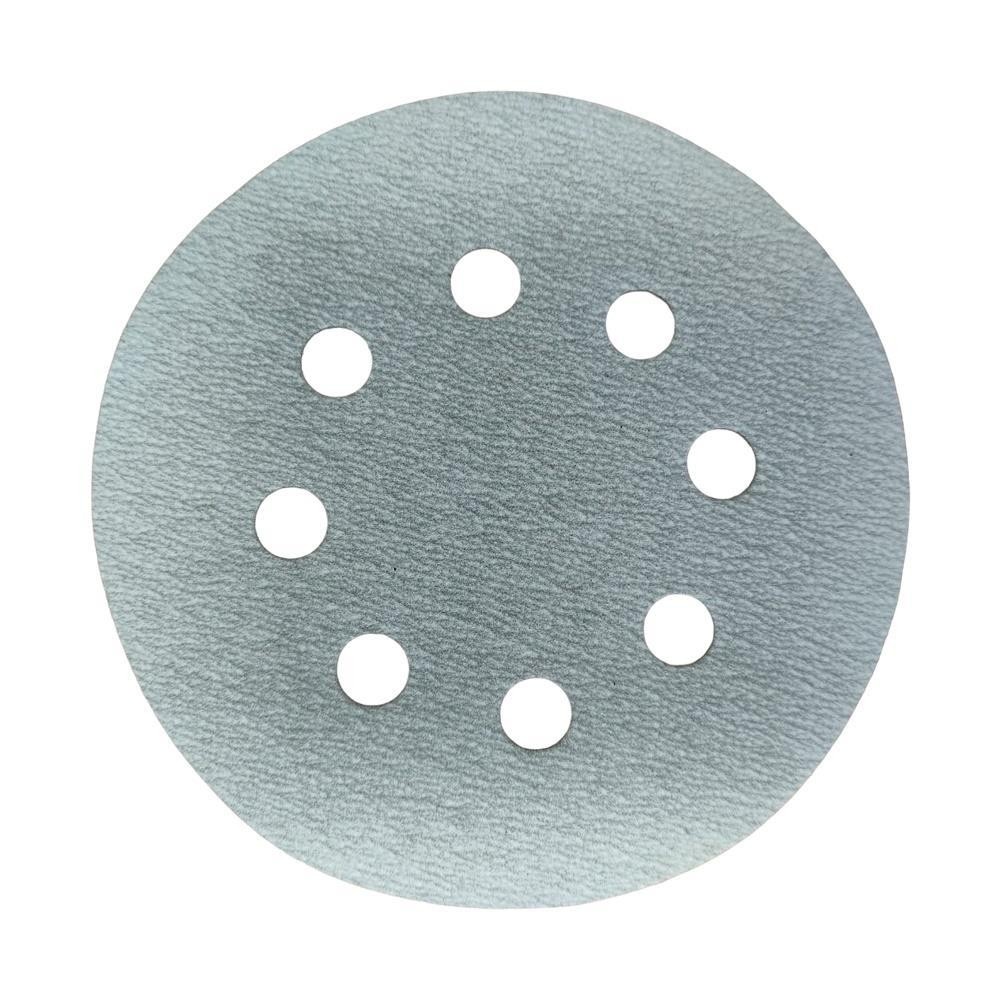 Disco Lixa Velcro Pluma Branco 125mm 5" 120 8 furos Disflex