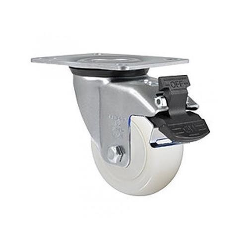 Rodízio branco giratório com freio 5" GLROA 512 NNKC