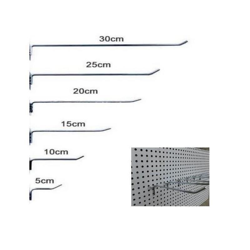 Gancho Painel Perfurado Eucatex Zincado Branco 15cm MS 10203