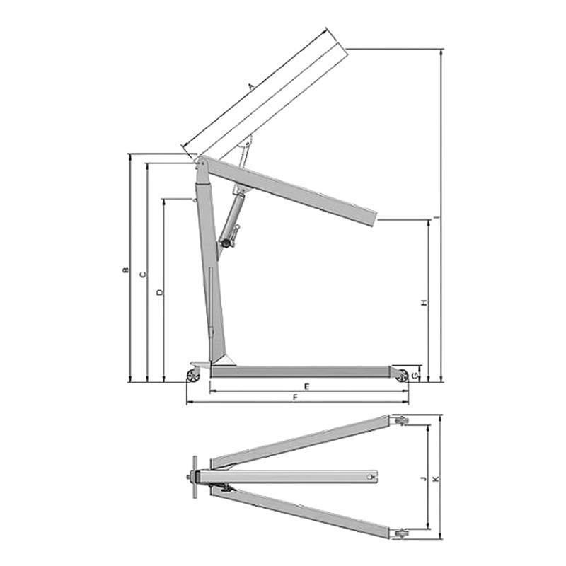 Guincho Hidraulico Girafa Roda Ferro 500kg Bovenau G500E