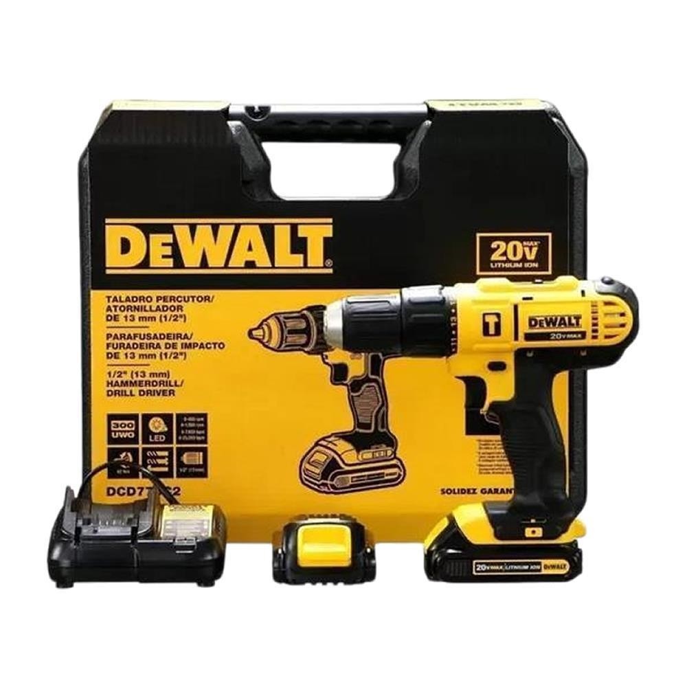 Furadeira Parafusadeira Bateria 20v Dewalt DCD776C2 Bat/Car