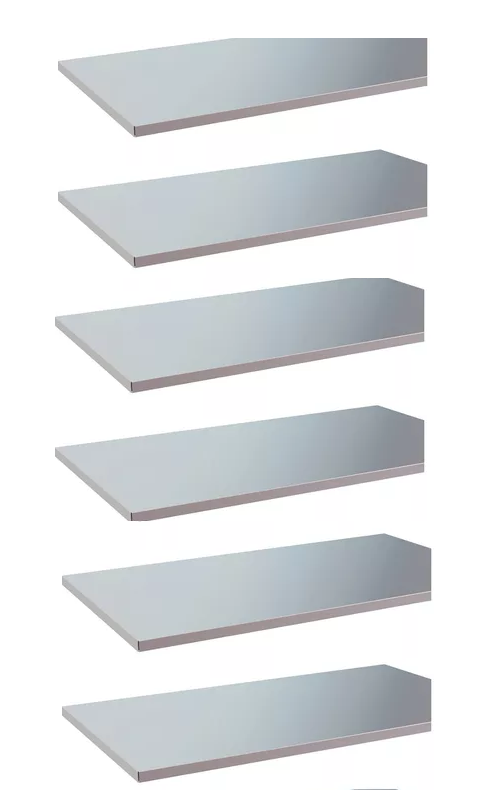 Kit 6 Bandejas Pesada Estante Amapa Cinza Ch22 100kg 40x92cm