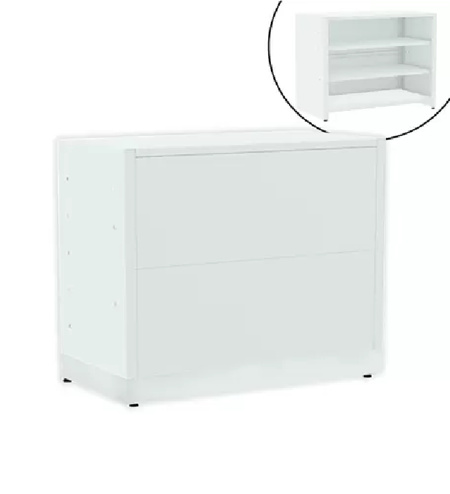 Balcao Comercial Expositor Fechado Branco Amapa 100x100x50cm