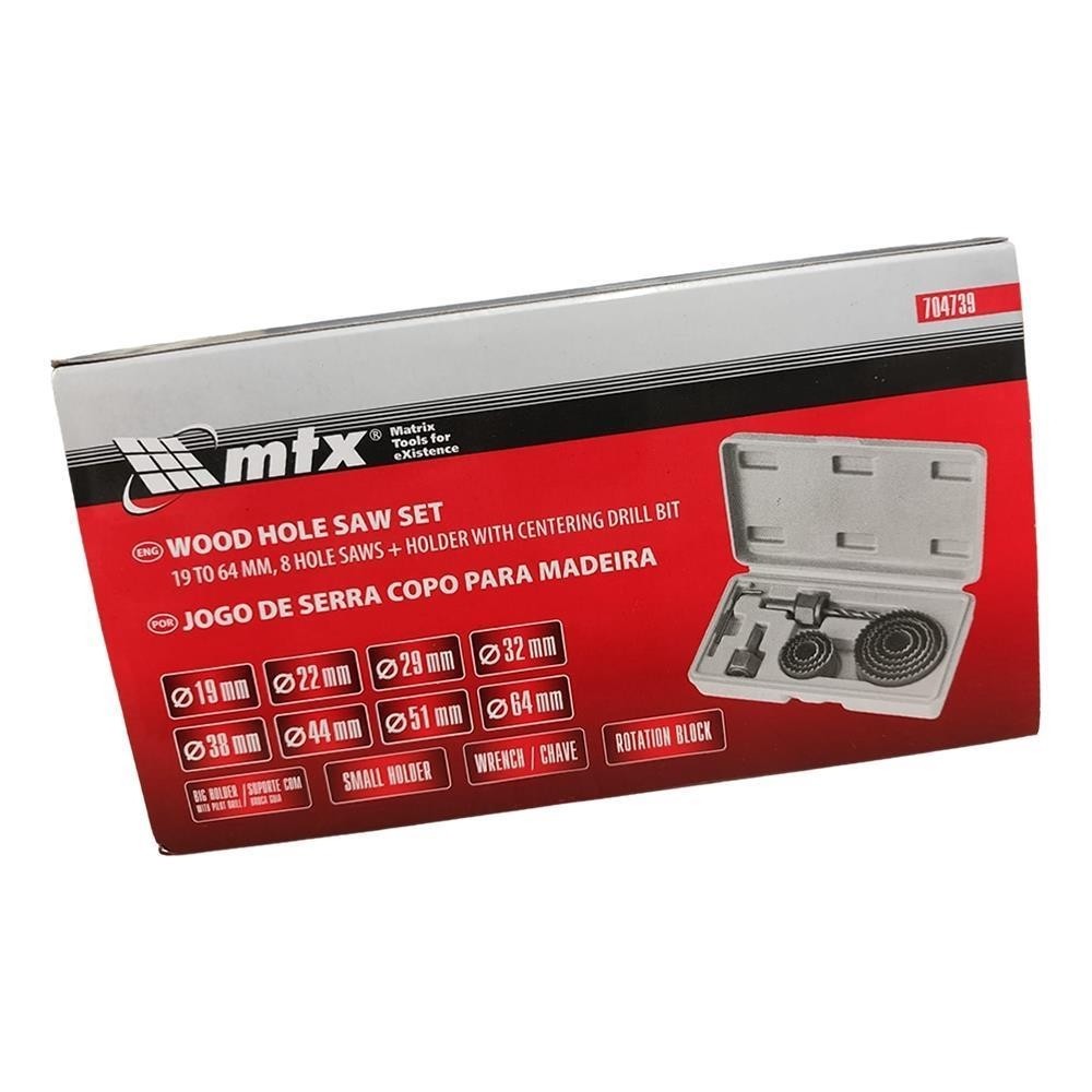 Jogo Serra Copo Madeira 19 ao 64mm 8 Peças Mtx 704739