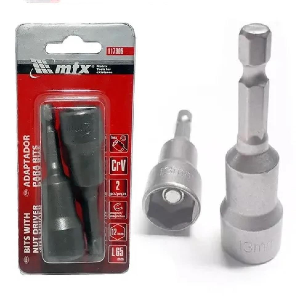 JOGO 2PC PONTA BIT SEXTAVADO MAGNETICO 12MM MTX 117909