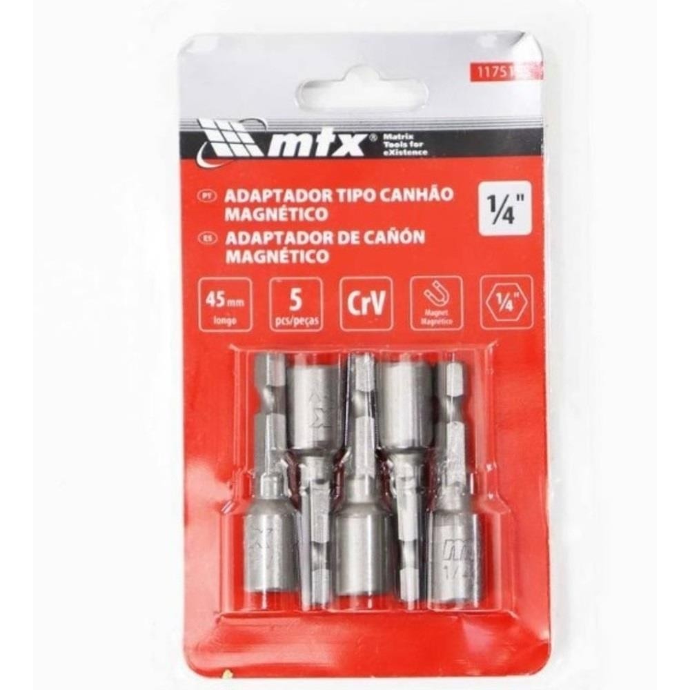 JOGO 4PC PONTA BIT SEXTAVADO MAGNETICO 1/4 45MM MTX 1175155