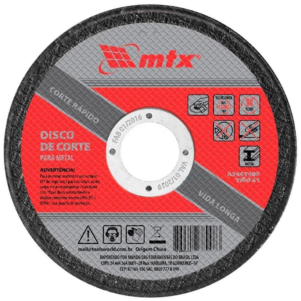 Disco Corte Ferro 115mm P/Esmerilhadeira 4.1/2" Mtx 7432655