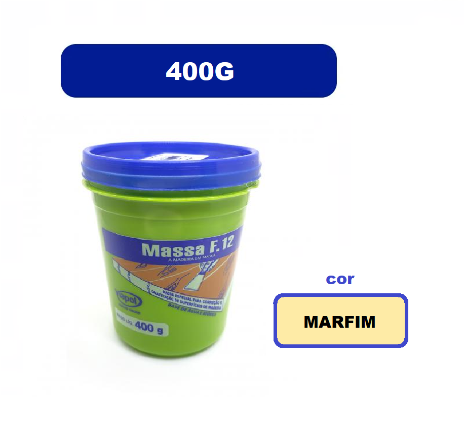 Massa Madeira Rejunte Reparo F12 400G MARFIM Viapol