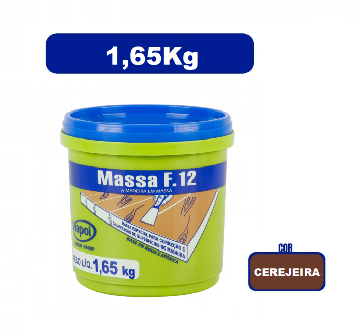 Massa Madeira Rejunte Reparo F12 1,6kg 1/4 CEREJEIRA Viapol