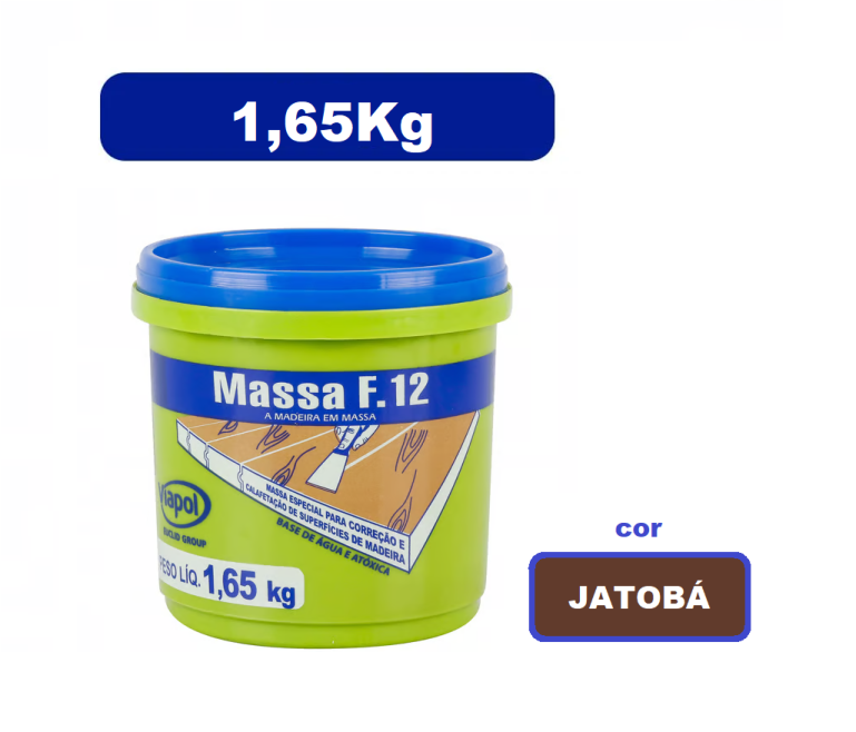 Massa Madeira Rejunte Reparo F12 1,6kg 1/4 JATOBÁ Viapol
