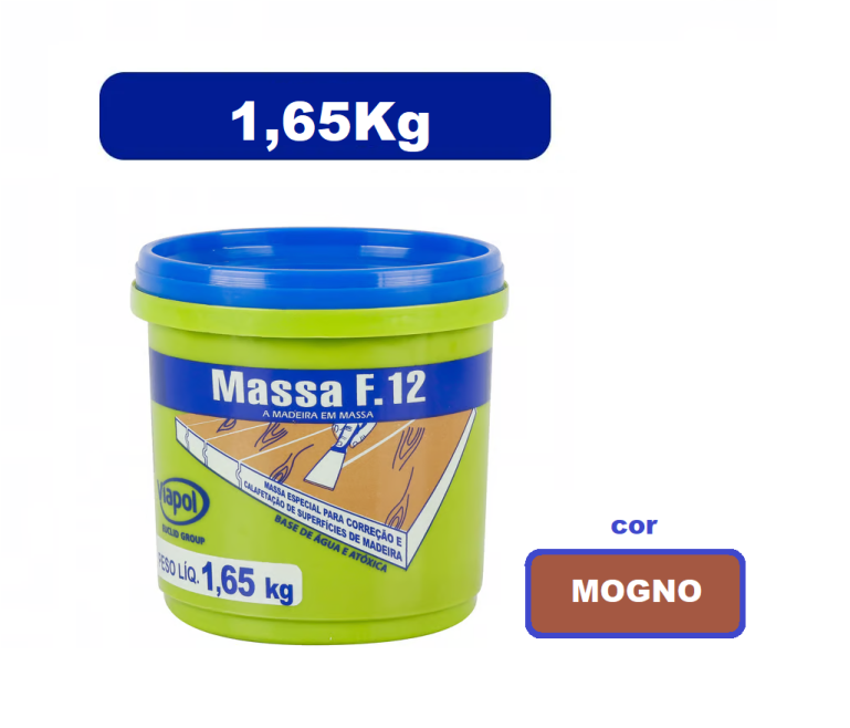 Massa Madeira Rejunte Reparo F12 1,6kg 1/4 MOGNO Viapol