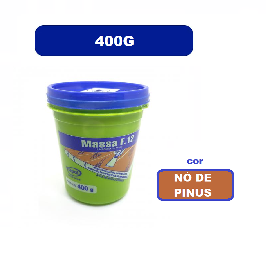 Massa Madeira Rejunte Reparo F12 400g PINUS Viapol