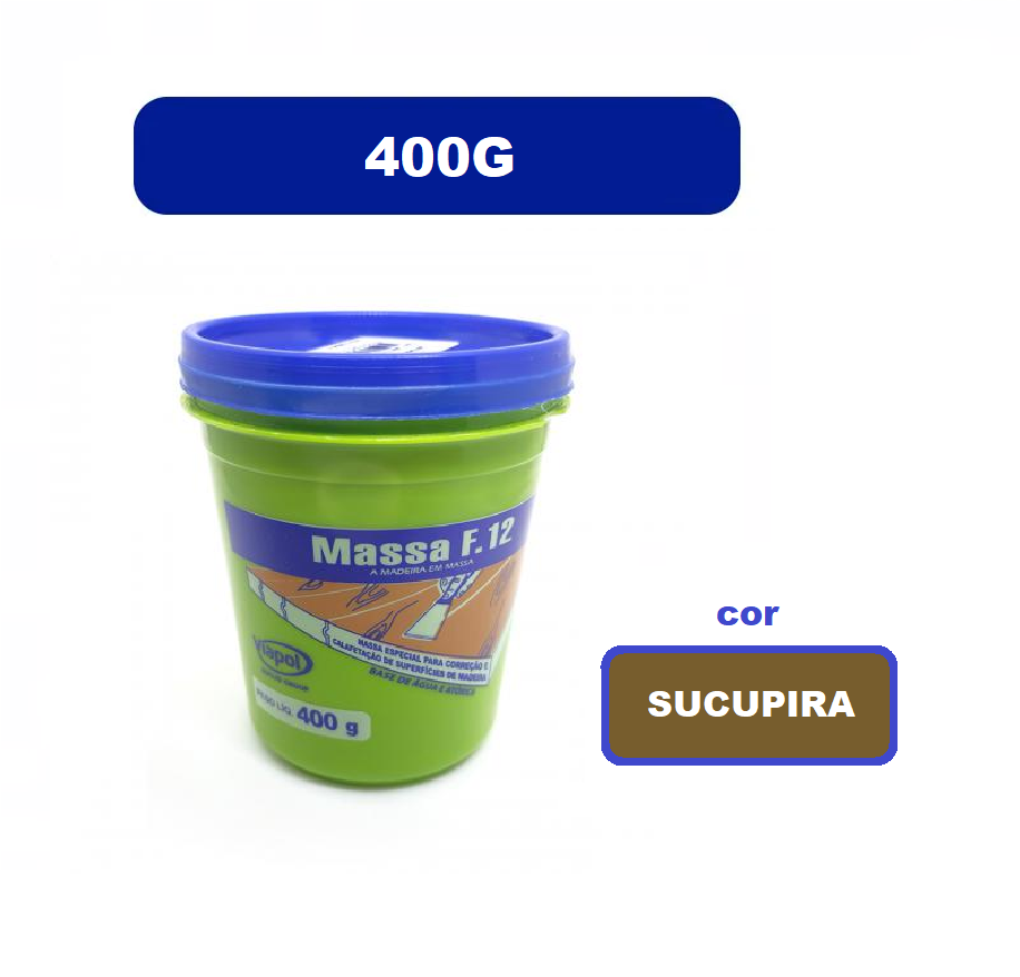 Massa Madeira Rejunte Reparo F12 400g SUCUPIRA Viapol