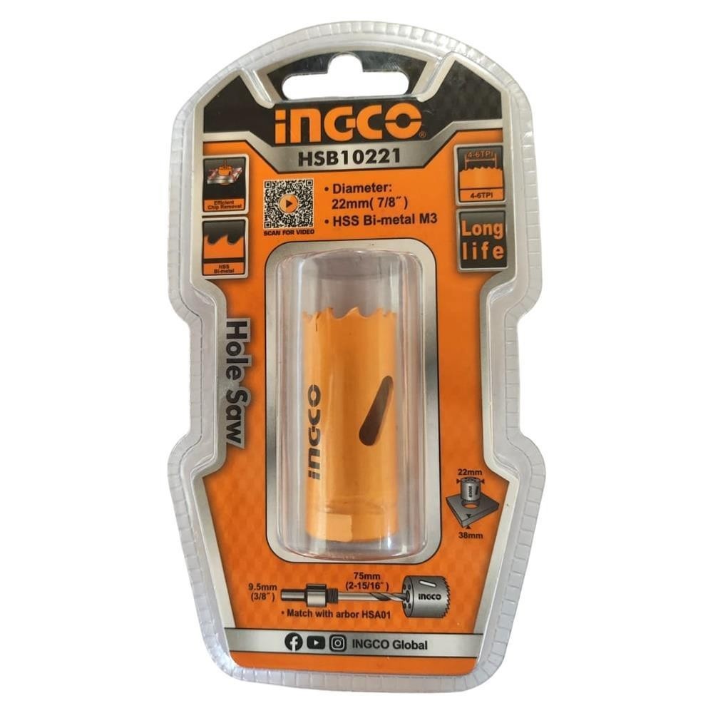 Serra Copo HSS Bimetal 22mm 7/8 Ingco HSB10221
