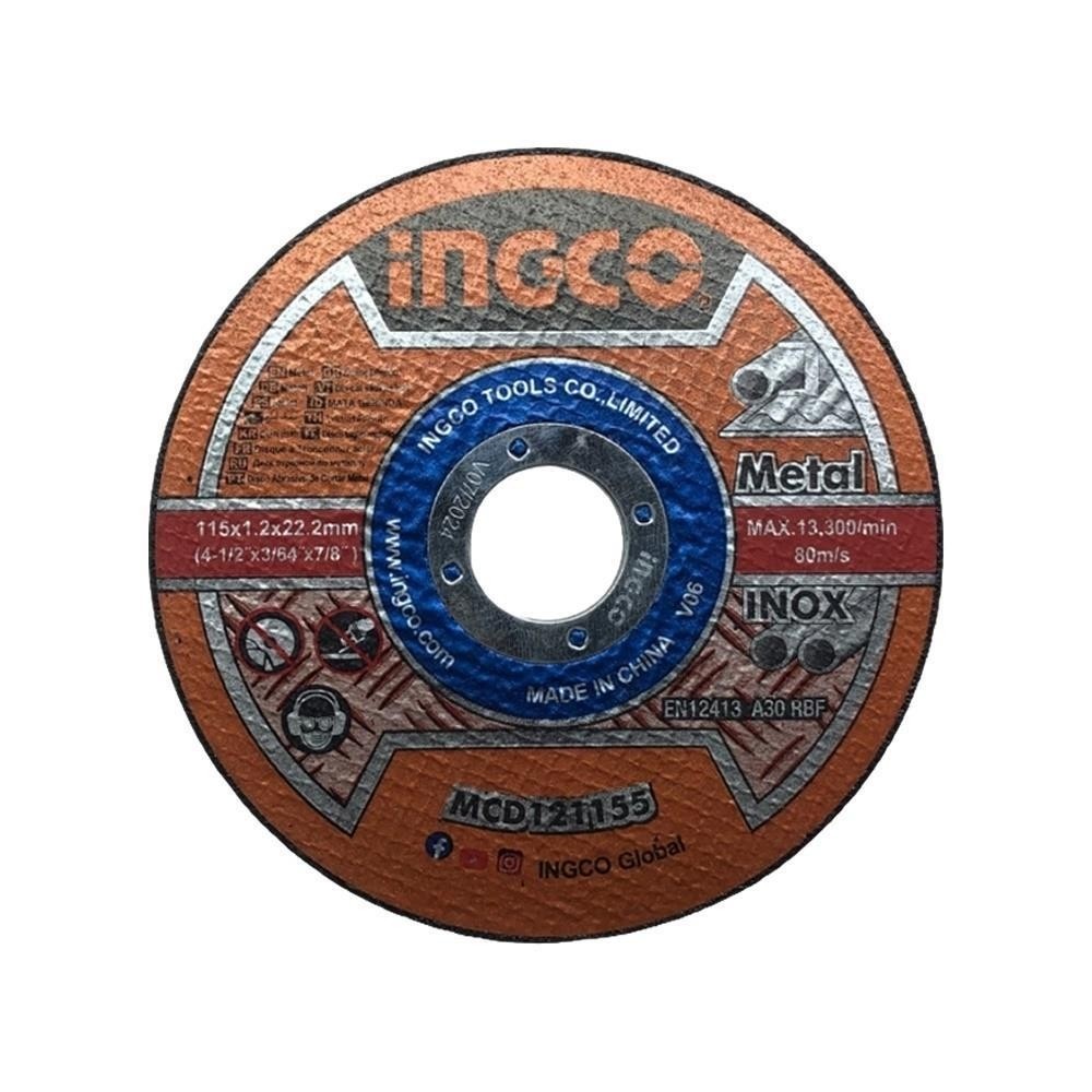 Disco Corte Inox 115mm Fino Esmerilhadeira 4.1/2" Ingco MCD121155