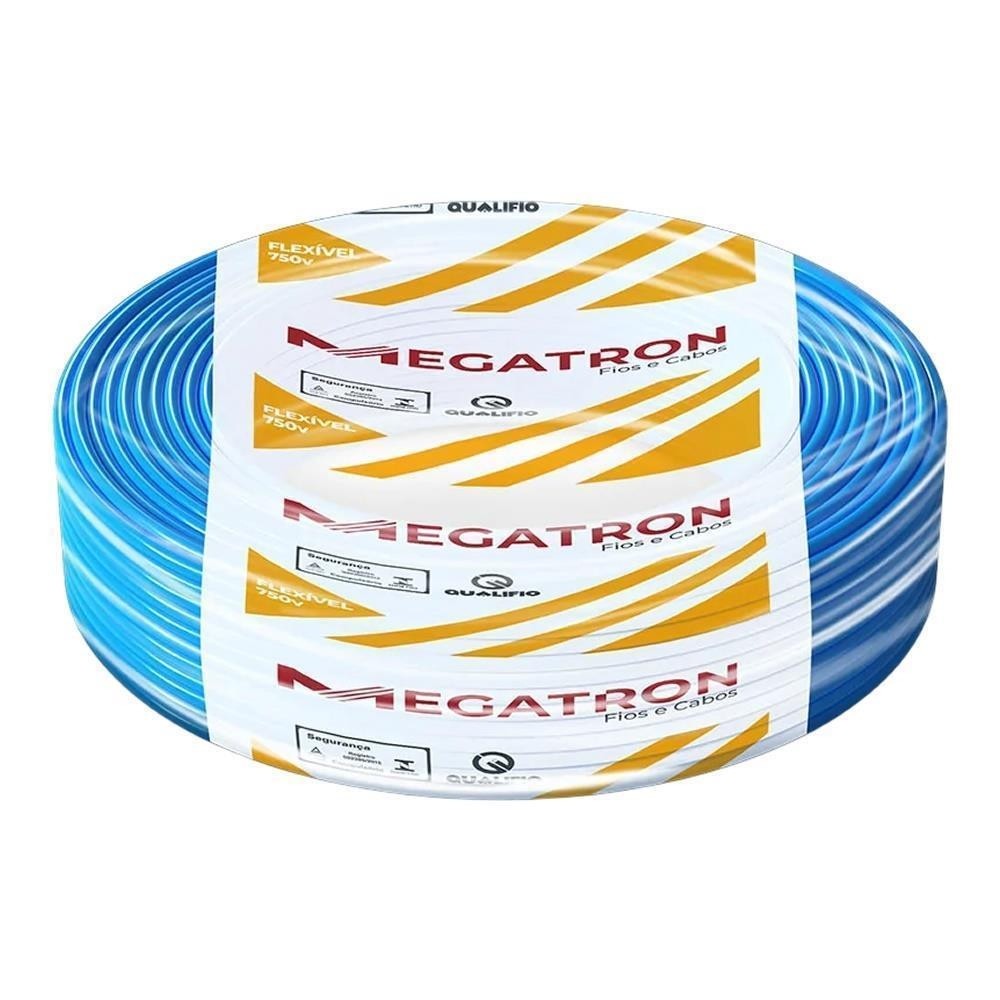 Cabo Flexível 16,0mm Azul 100m Megatron Normatizado 750V