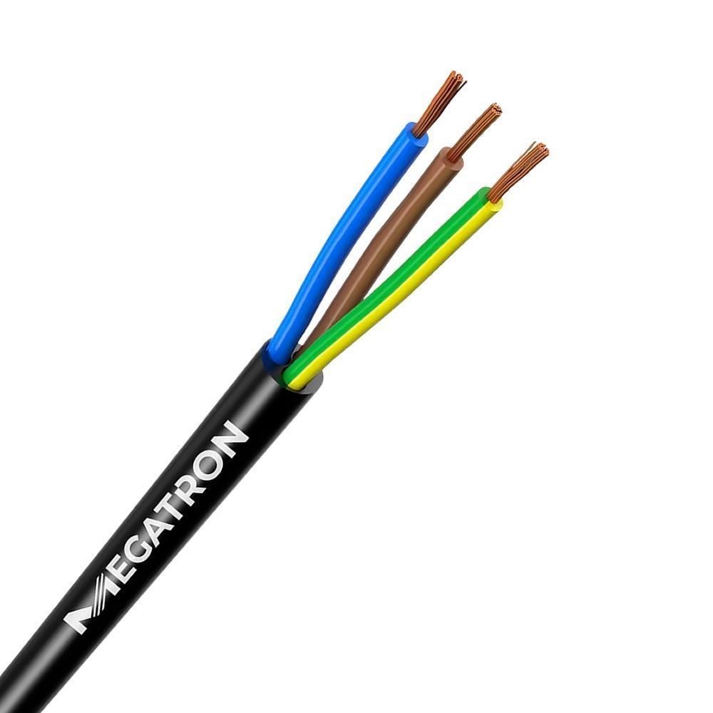 Cabo PP 3x2,5mm 25mt Redondo Preto Megatron NBR 247-5 500V