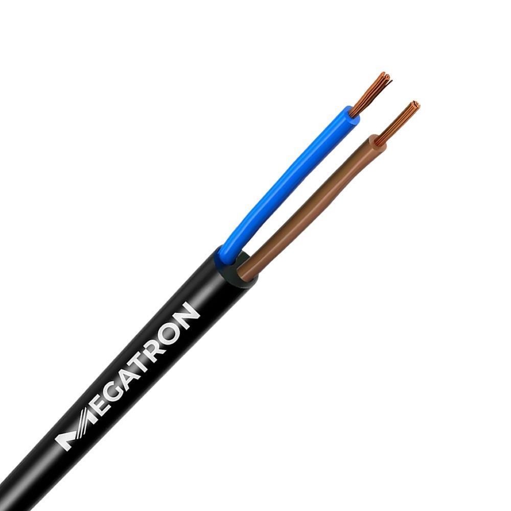 Cabo PP 2x0,5mm 1mt Redondo Preto Megatron NBR 247-5 500V