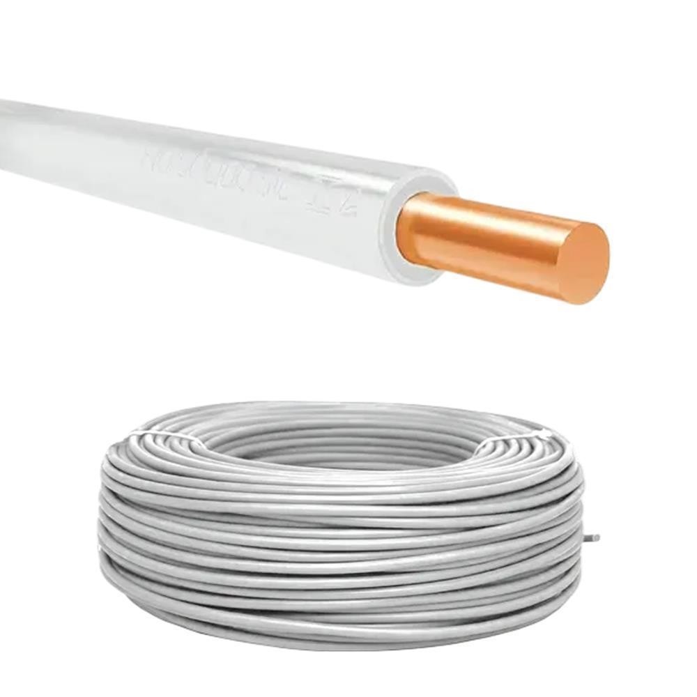 Fio Sólido 6,0mm Branco 750V 1mt Normatizado