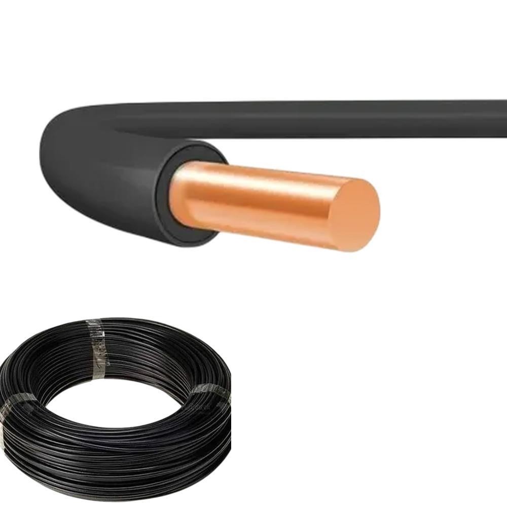 Fio Sólido 10,0mm Preto 750V 1mt Normatizado
