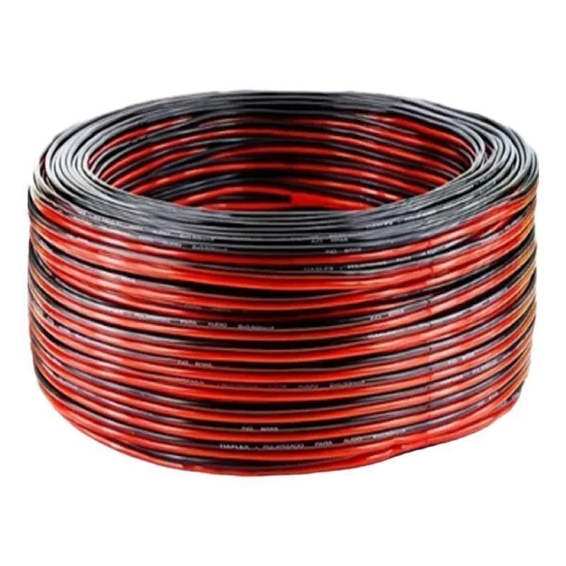 Cabo Paralelo Polarizado Preto e Vermelho 2x1,5mm 100mt 14AWG
