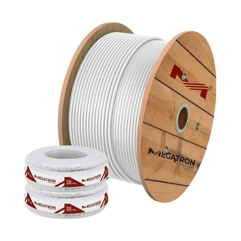 Cabo Coaxial RF 3,8mm 300mt CFTV Malha 85% C/Aliment Megatron