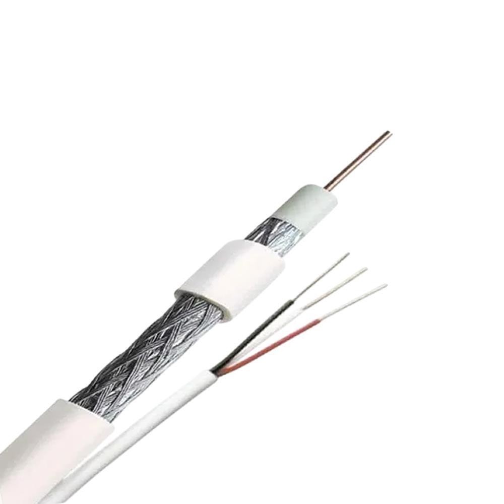 Cabo Coaxial RG59 6mm 1mt CFTV Malha 67% C/Alimen Megatron