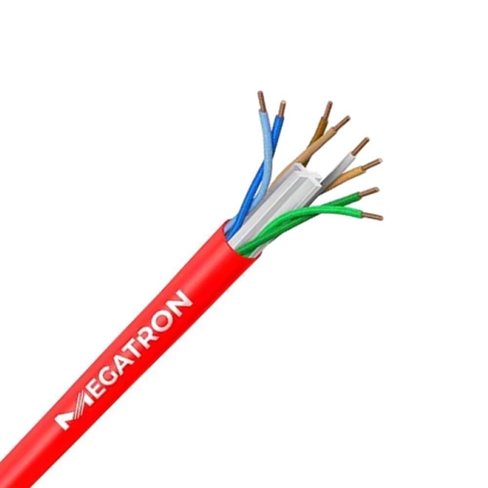 Cabo Rede LAN CAT-6 Vermelho 1mt Megatron U/UTP 4x23AWG