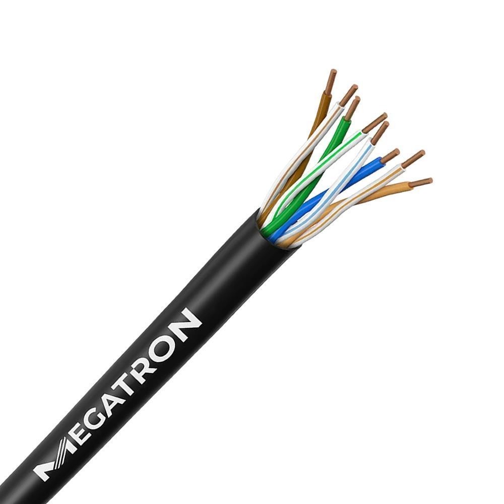 Cabo Rede CFTV Ultra Preto 50mt U/UTP 4x24AWG Megatron